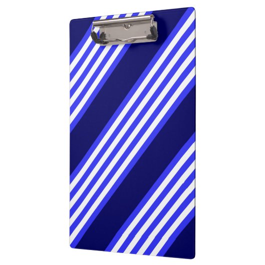 Blauw en wit vijf strepen patroon klembord (Links)