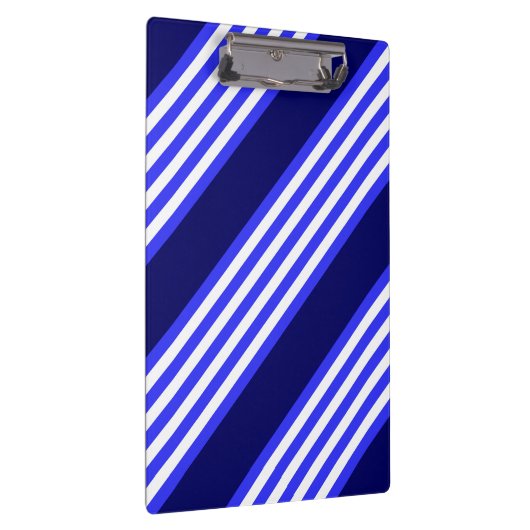 Blauw en wit vijf strepen patroon klembord (Rechts)