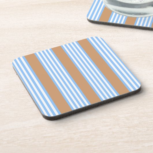 Blauw en wit vijf strepen patroon met tint bier onderzetter (Linkerzijde)