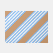 Blauw en wit vijf strepen patroon met tint deurmat (Voorkant)