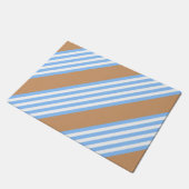 Blauw en wit vijf strepen patroon met tint deurmat (Schuin)