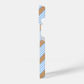 Blauw en wit vijf strepen patroon met tint iPhone hoesje (Linkerkant)
