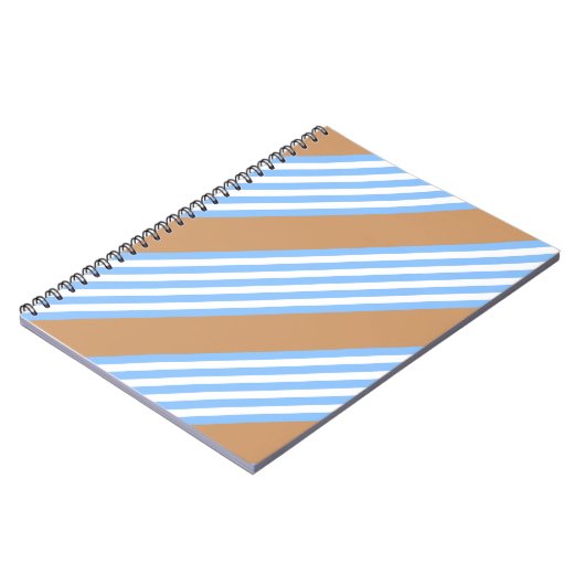 Blauw en wit vijf strepen patroon met tint notitieboek (Linkerzijde)