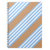 Blauw en wit vijf strepen patroon met tint notitieboek (Voorkant)