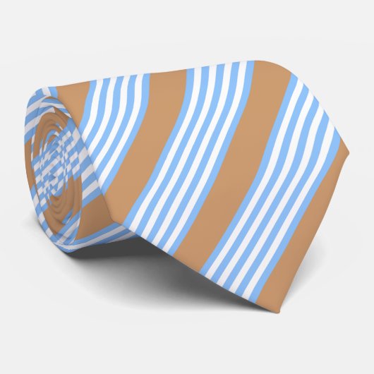 Blauw en wit vijf strepen patroon met tint stropdas (Opgerold)