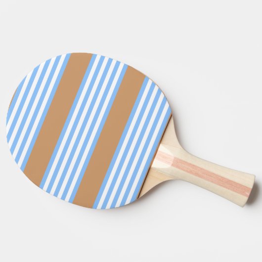 Blauw en wit vijf strepen patroon met tint tafeltennisbatje (Zijkant)