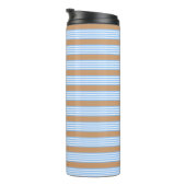 Blauw en wit vijf strepen patroon met tint thermosbeker (Geroteerd rechts)
