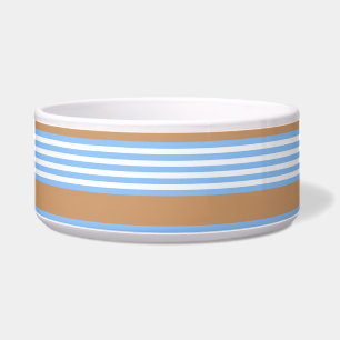 Blauw en wit vijf strepen patroon met tint voerbakje