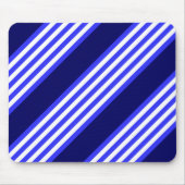 Blauw en wit vijf strepen patroon muismat (Voorkant)