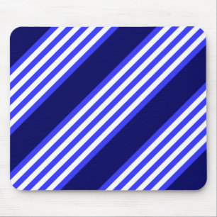 Blauw en wit vijf strepen patroon muismat