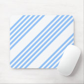 Blauw en wit vijf strepen patroon muismat (Met muis)