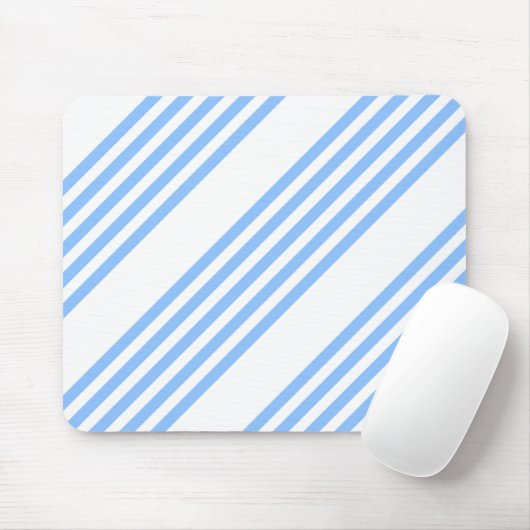 Blauw en wit vijf strepen patroon muismat (Met muis)