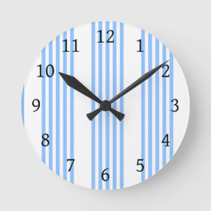 Blauw en wit vijf strepen patroon ronde klok