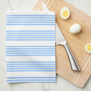 Blauw en wit vijf strepen patroon theedoek