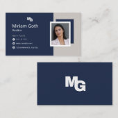 Blauw en wit Visitekaartje van het Ontwerp van de  (Voorkant / Achterkant)