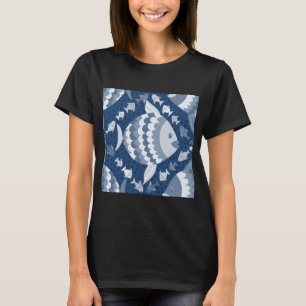 Blauw en wit Vissersdag T-shirt