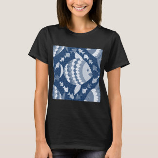 Blauw en wit Vissersdag T-shirt