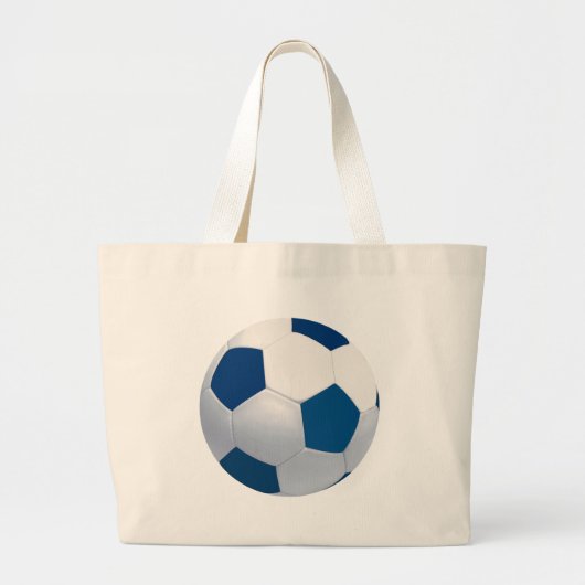 Blauw en wit Voetbal canvas tas (Voorkant)