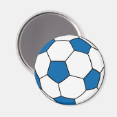 blauw en wit voetbal magneet (Voorkant / Achterkant)