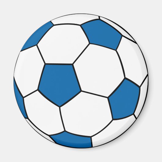 blauw en wit voetbal magneet (Voorkant)