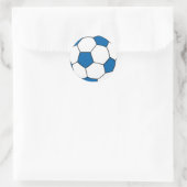 blauw en wit voetbal ronde sticker (Tas)