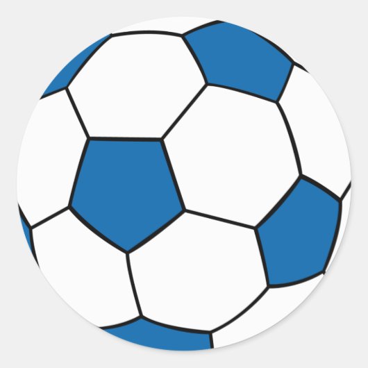 blauw en wit voetbal ronde sticker (Voorkant)