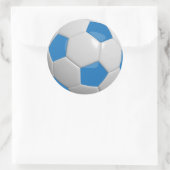 Blauw en wit Voetbal Ronde Sticker (Tas)