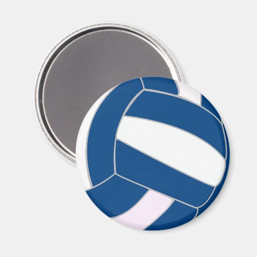 Blauw en wit volleybal magneet (Voorkant / Achterkant)