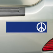 Blauw en wit vredessymbool bumpersticker (Op auto)