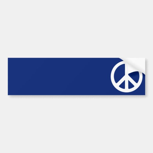 Blauw en wit vredessymbool bumpersticker (Voorkant)