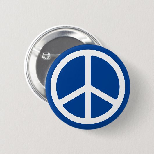 Blauw en wit Vredessymbool Pinback Ronde Button 5,7 Cm (Voorkant /achterkant)