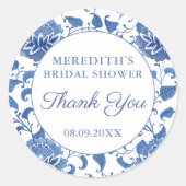 Blauw en wit Vrijgezellenfeest Hartelijk dank Ronde Sticker (Voorkant)