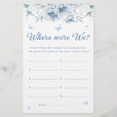 Blauw en Wit Waar waren we Vrijgezellenfeest spel (Voorkant)