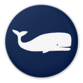 Blauw en wit, walvis, autisch, kust keramische knop (Voorkant)
