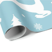 Blauw en wit Winter Wonderland Cadeaupapier (Rol Hoek)