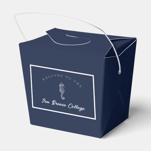 Blauw en wit zeepaardje bedankdoosjes (Achterkant)