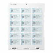 Blauw en wit Zigzag Monogram Etiket (Full Sheet)