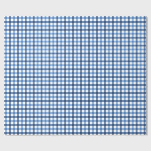 Blauw- en witgingham-verpakkingspapier cadeaupapier (Vlak)