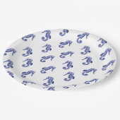 Blauw- en witpapier voor zeepaarden, bord (Gekanteld)