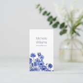  blauw- en witte aanloopschets visitekaartje (Staand voorkant)