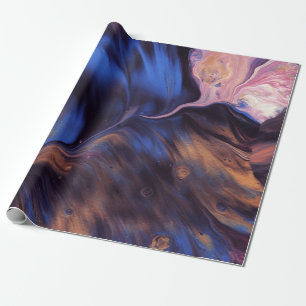 BLAUW EN WITTE ABSTRACTE SCHIJNEN CADEAUPAPIER