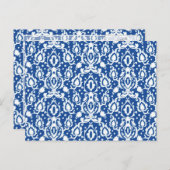 Blauw en witte Damask Briefkaart (Voorkant / Achterkant)