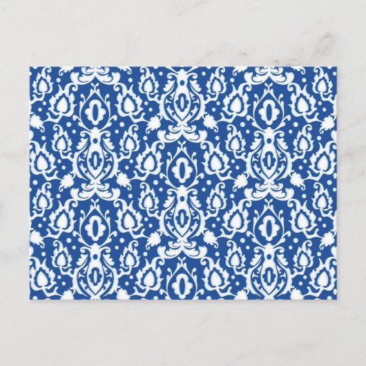 Blauw en witte Damask Briefkaart (Voorkant)