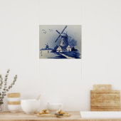Blauw en Witte Delft Poster (Keuken)