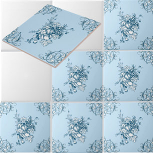 Blauw en Witte Druiven & Fruitpatroon Tegeltje