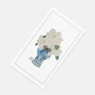 Blauw en witte gember jar servet