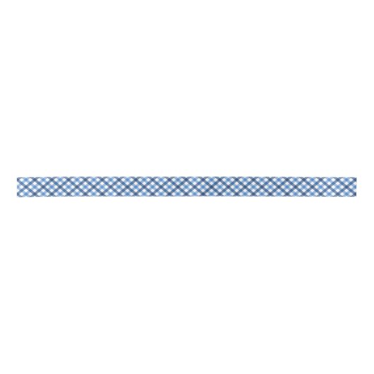 Blauw- en witte gingham-patroonlint lint (Voorkant)