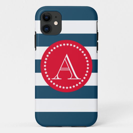 Blauw- en witte-jachtpatroon Case-Mate iPhone case (Achterkant)