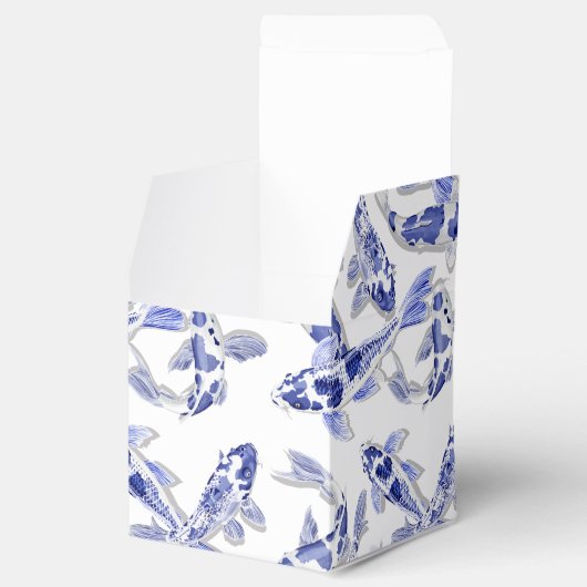 Blauw en witte koi bedankdoosjes (Geopend)