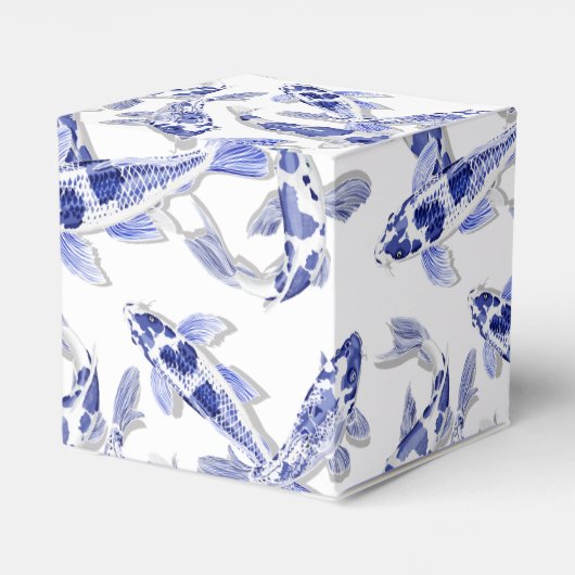Blauw en witte koi bedankdoosjes (Achterkant)